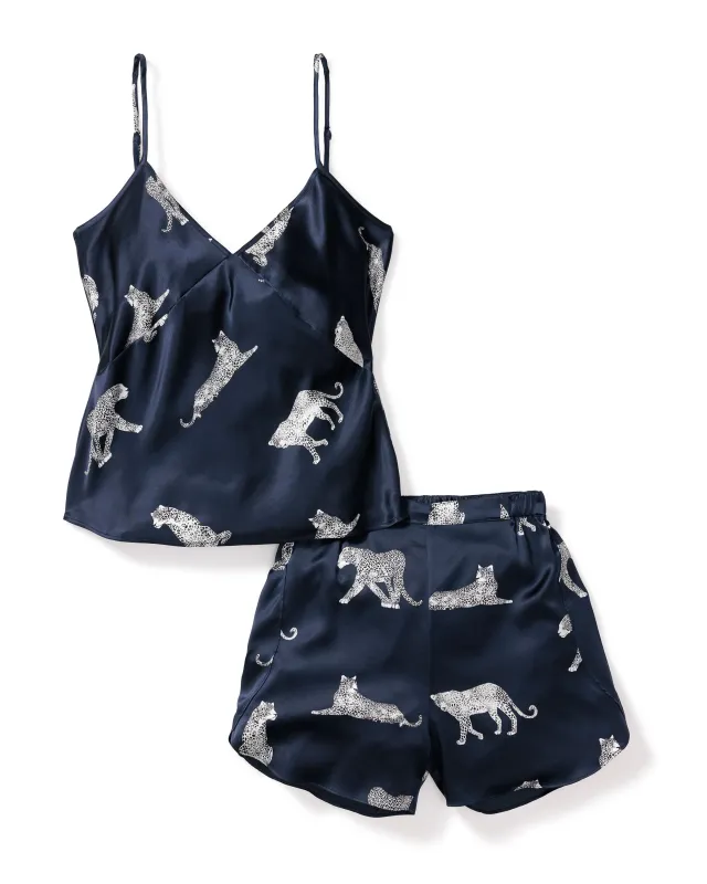 Women's Silk Cami Short Set in Panthère de Nuit sold by Petite Plume