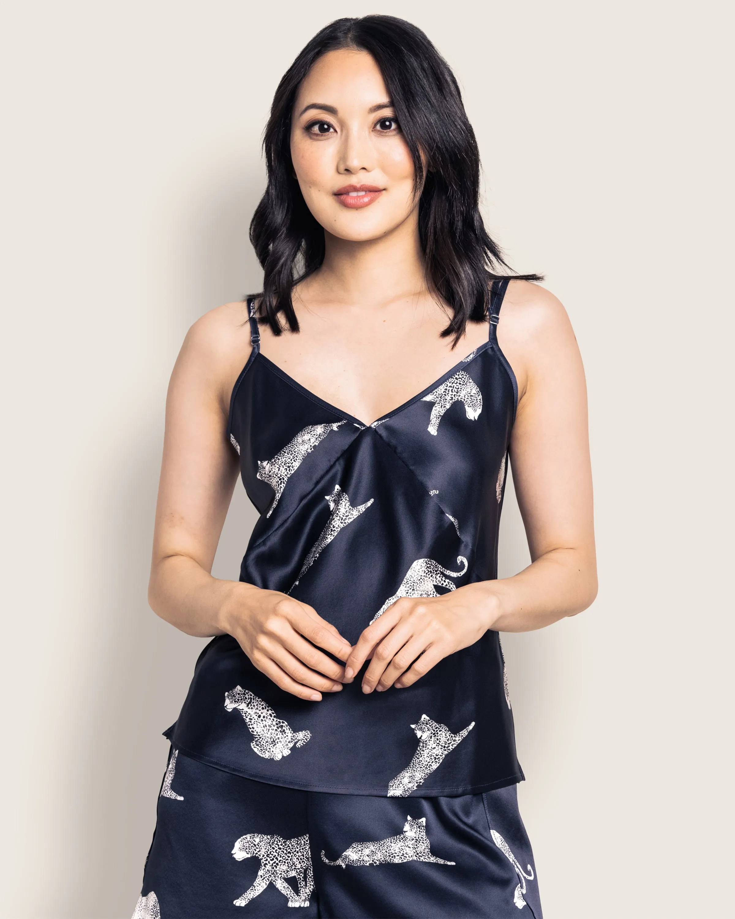Women's Silk Cami Short Set in Panthère de Nuit sold by Petite Plume product image thumbnail 2