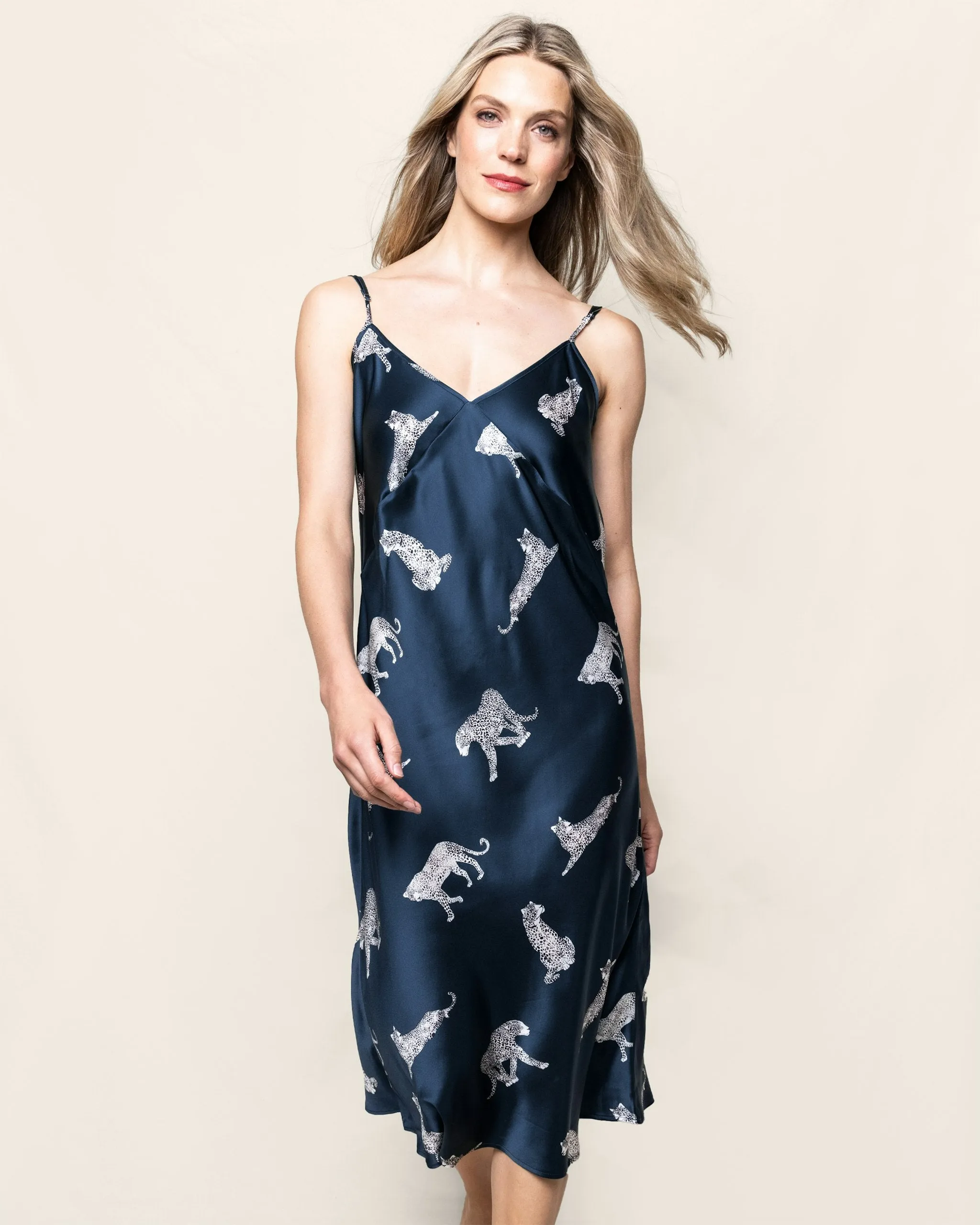 Women's Silk Cosette Nightgown in Panthère de Nuit sold by Petite Plume product image thumbnail 2