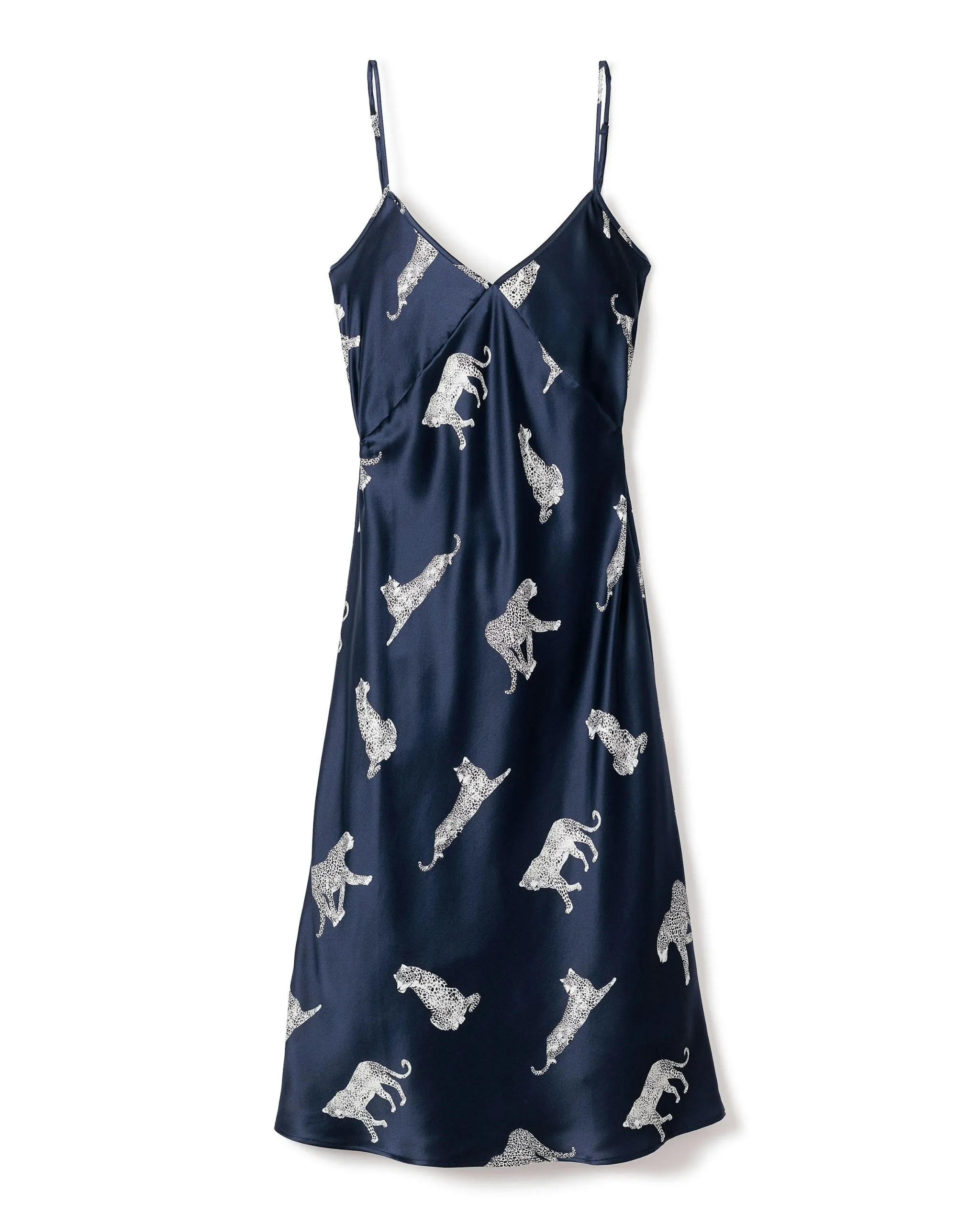 Women's Silk Cosette Nightgown in Panthère de Nuit sold by Petite Plume
