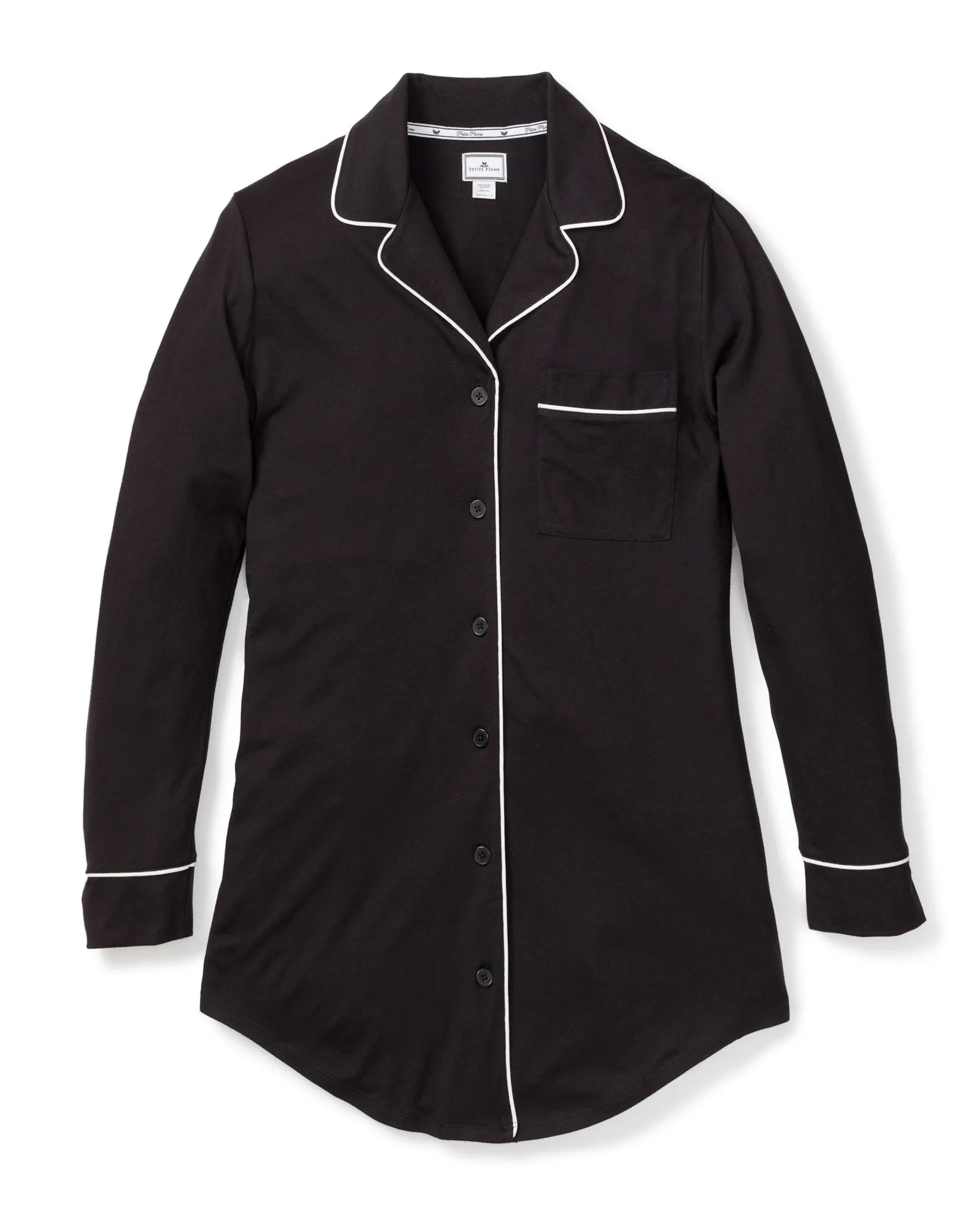 Women's Pima Nightshirt in Black sold by Petite Plume