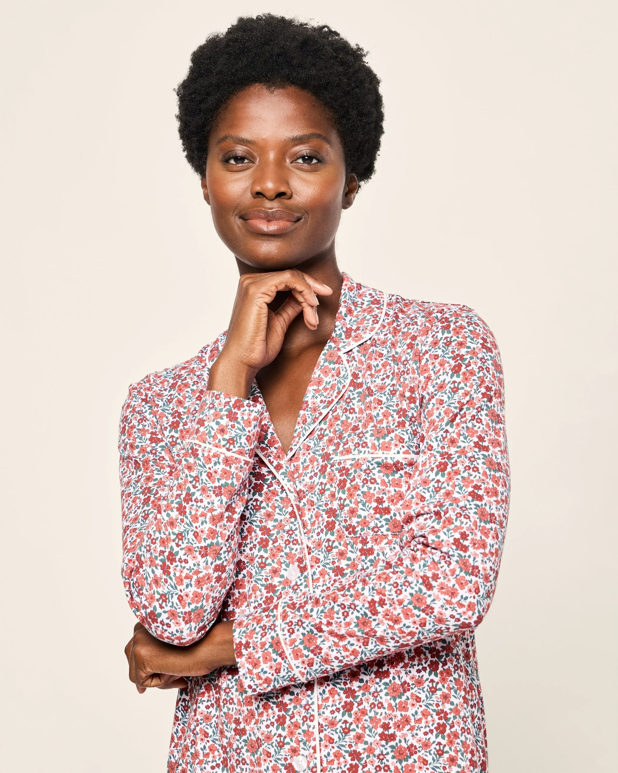 Women's Luxe Pima Fleurs des Bois Nightshirt sold by Petite Plume product image thumbnail 5