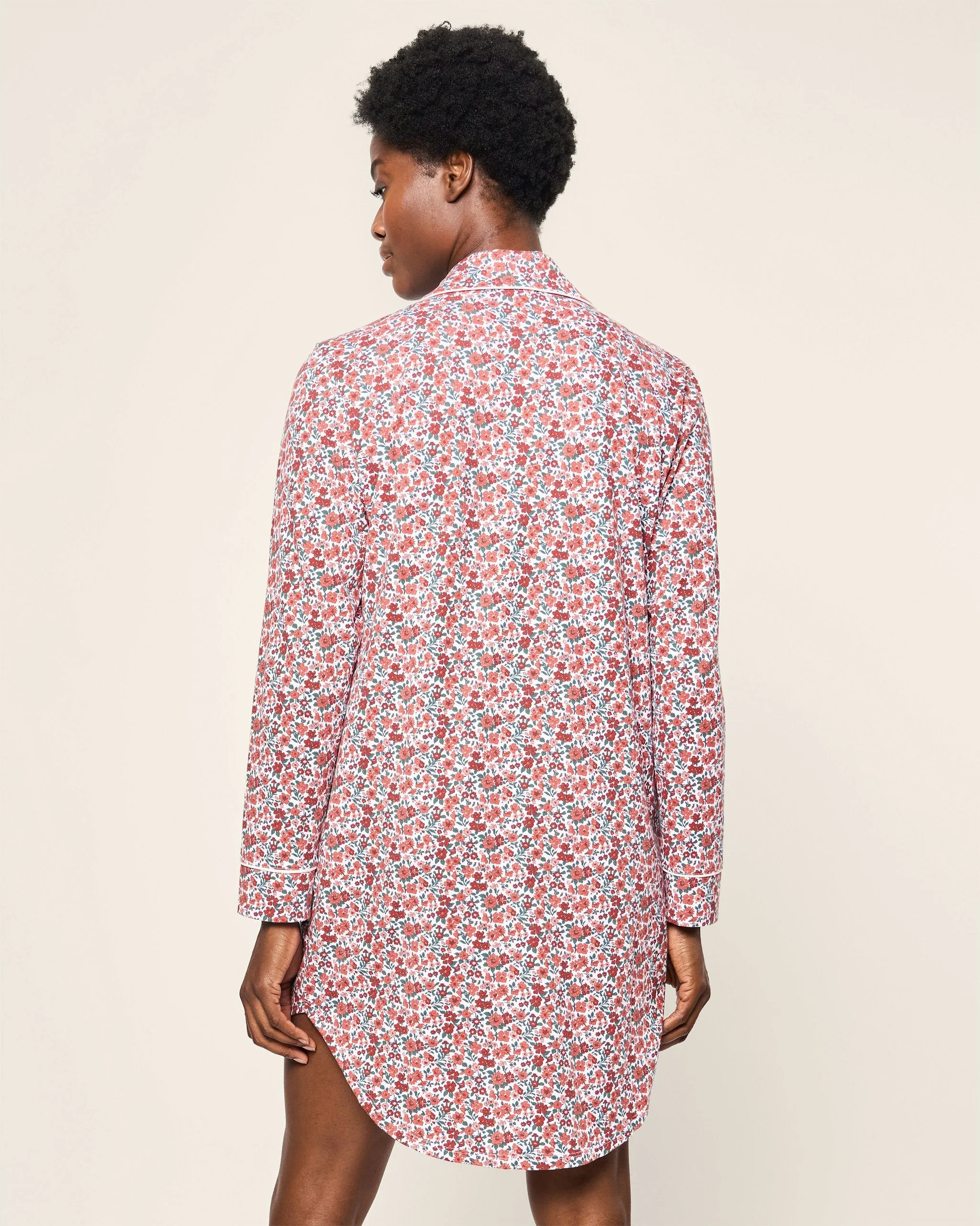 Women's Luxe Pima Fleurs des Bois Nightshirt sold by Petite Plume product image thumbnail 4