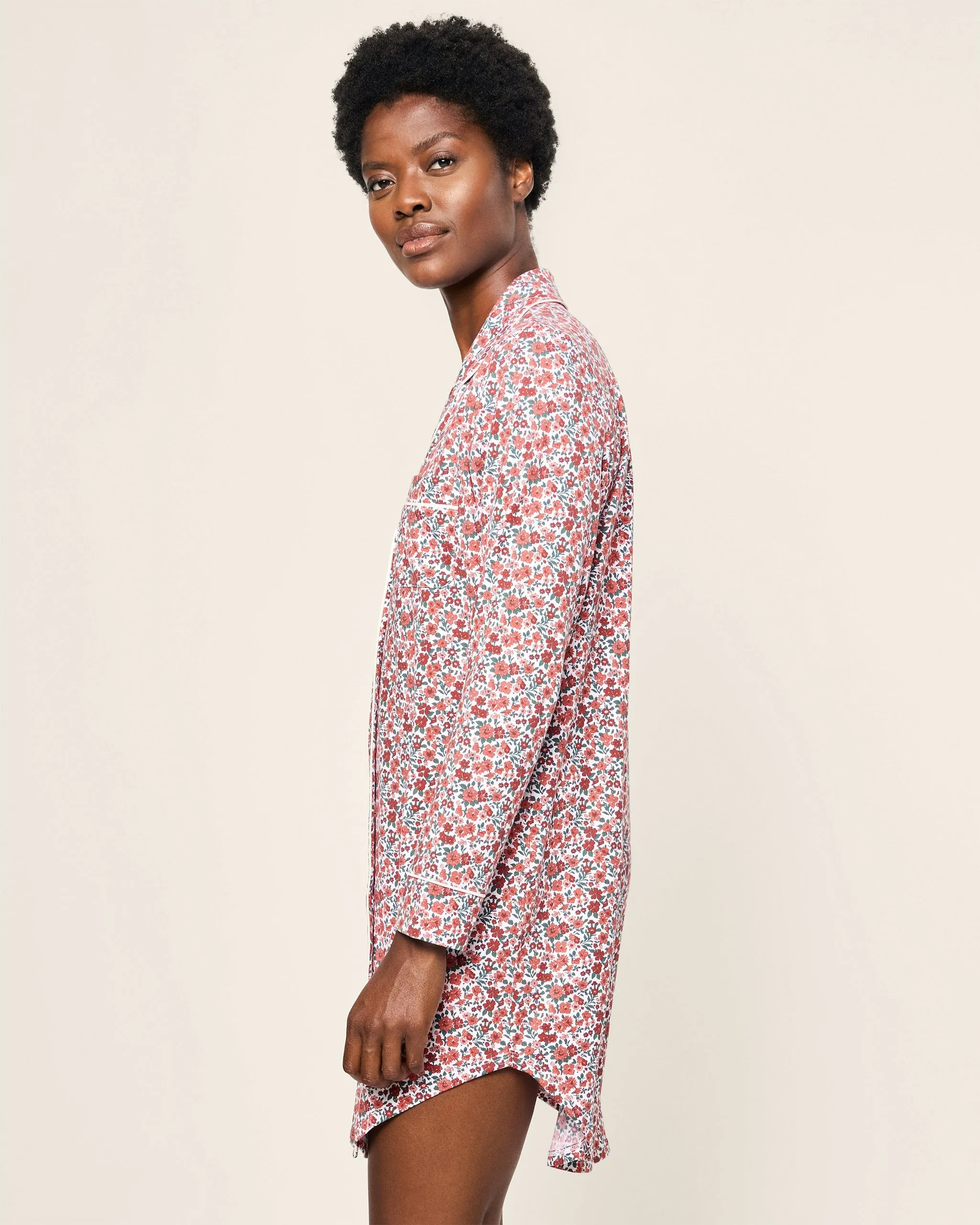Women's Luxe Pima Fleurs des Bois Nightshirt sold by Petite Plume product image thumbnail 3