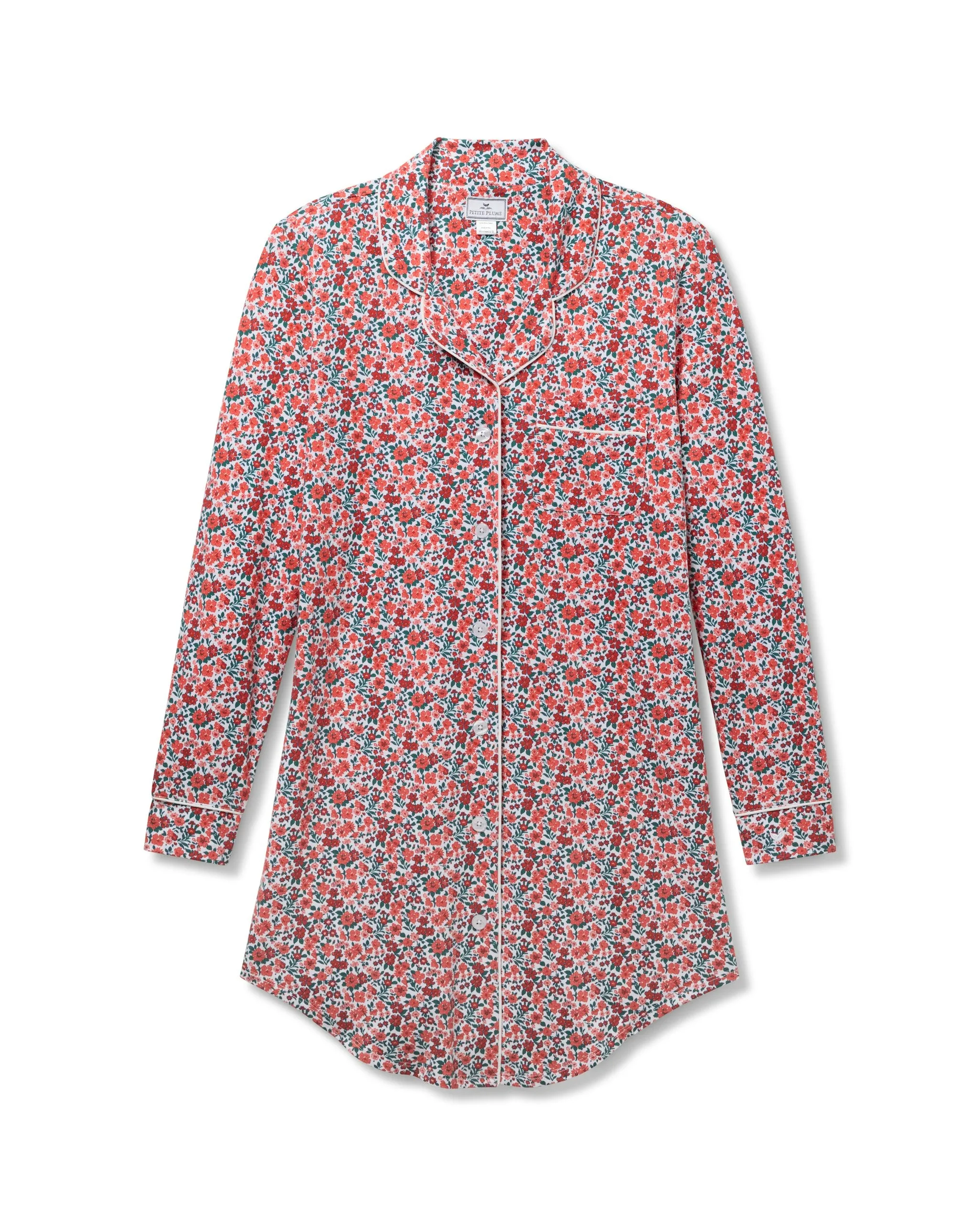 Women's Luxe Pima Fleurs des Bois Nightshirt sold by Petite Plume