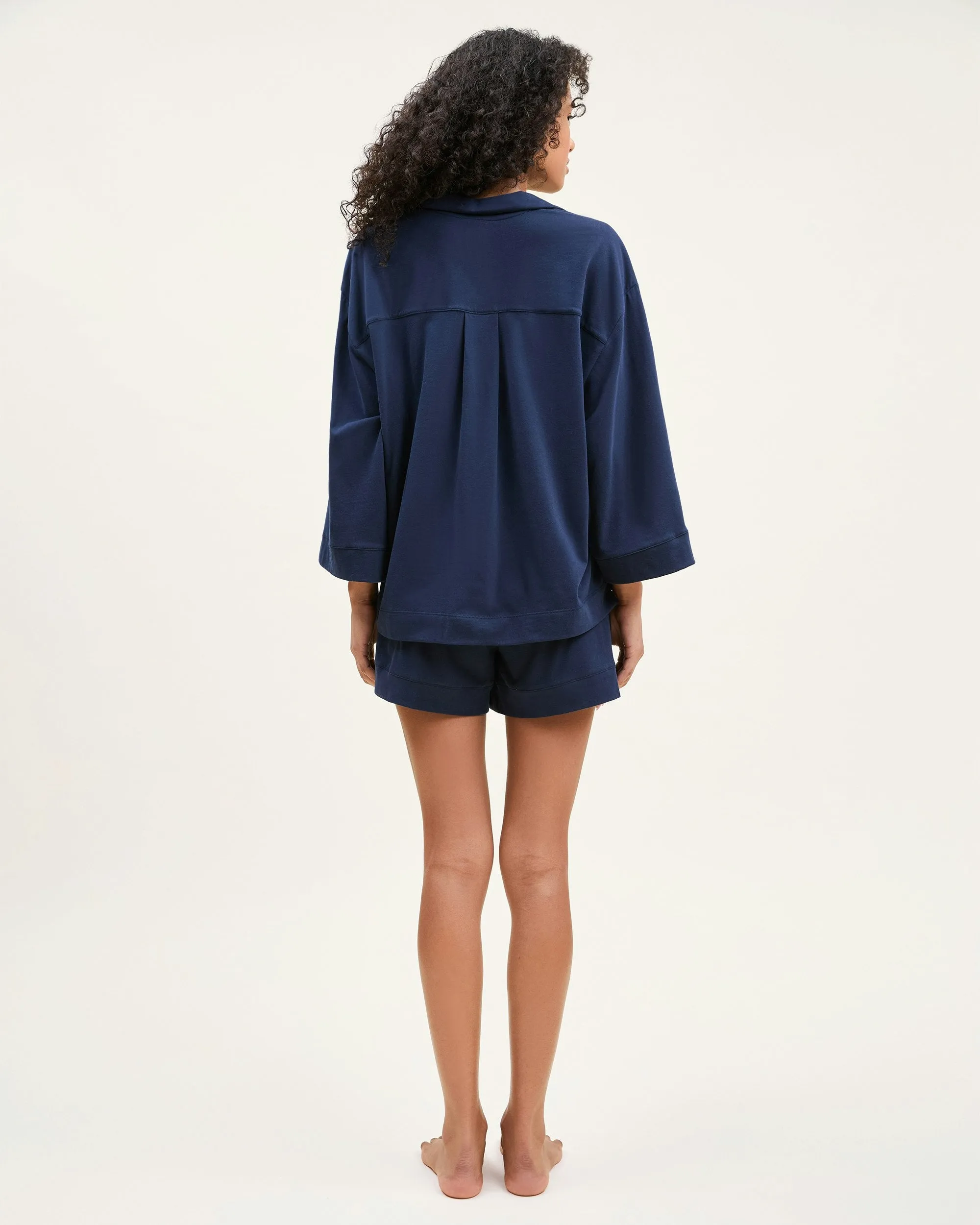 The Olivia Pima Short Set in Navy sold by Petite Plume product image thumbnail 4