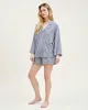 The Olivia Pima Short Set in Navy Foulard sold by Petite Plume