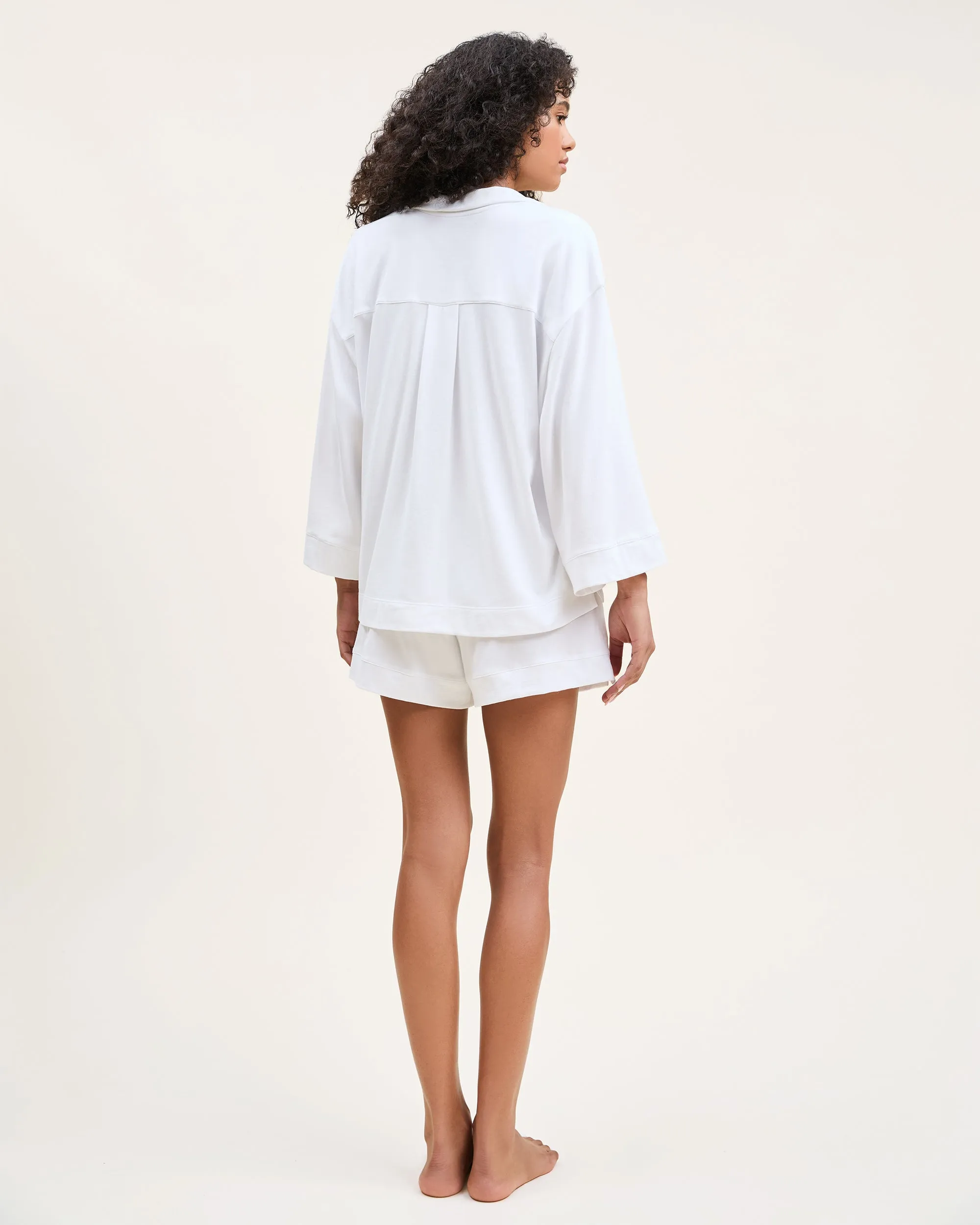 The Olivia Pima Short Set in White sold by Petite Plume product image thumbnail 4