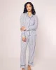 Women's Pima Pajama Set in Navy French Ticking sold by Petite Plume