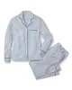 Women's Pima Pajama Set in Navy French Ticking sold by Petite Plume