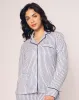 Women's Pima Pajama Set in Navy French Ticking sold by Petite Plume
