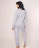Women's Pima Pajama Set in Navy French Ticking sold by Petite Plume