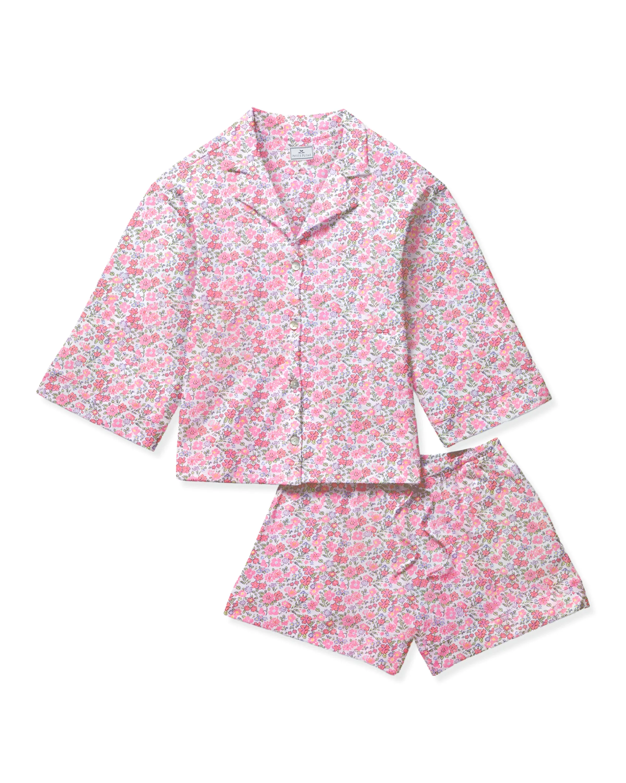 The Olivia Pima Short Set in Fleurs de Rose sold by Petite Plume