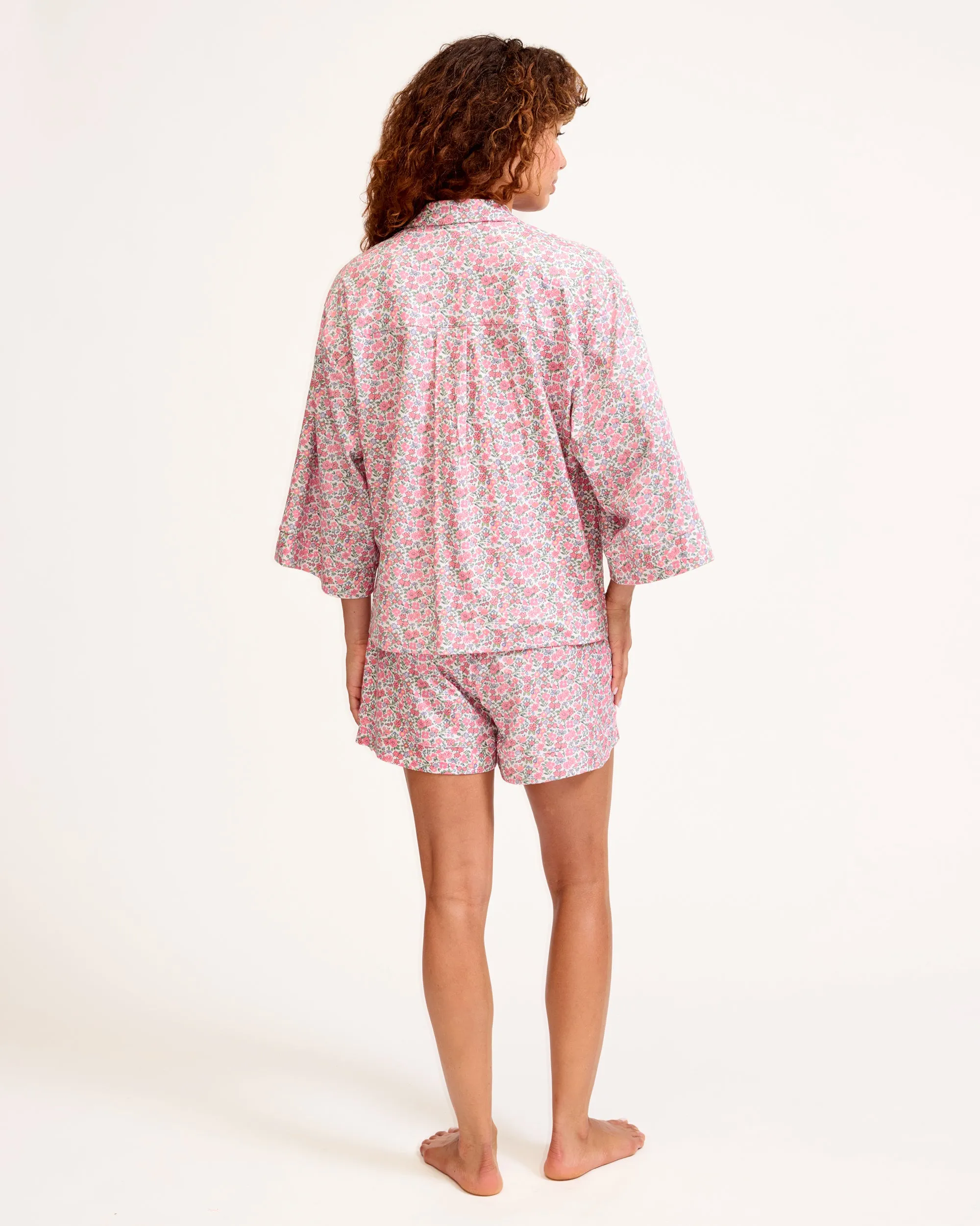 The Olivia Pima Short Set in Fleurs de Rose sold by Petite Plume product image thumbnail 5