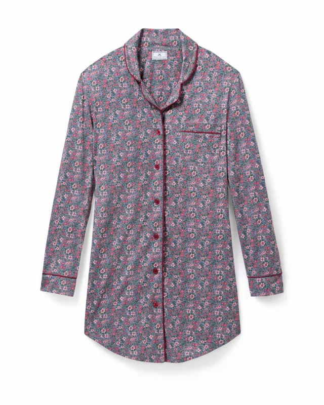 Women's Pima Nightshirt in Fleurs de Saison sold by Petite Plume