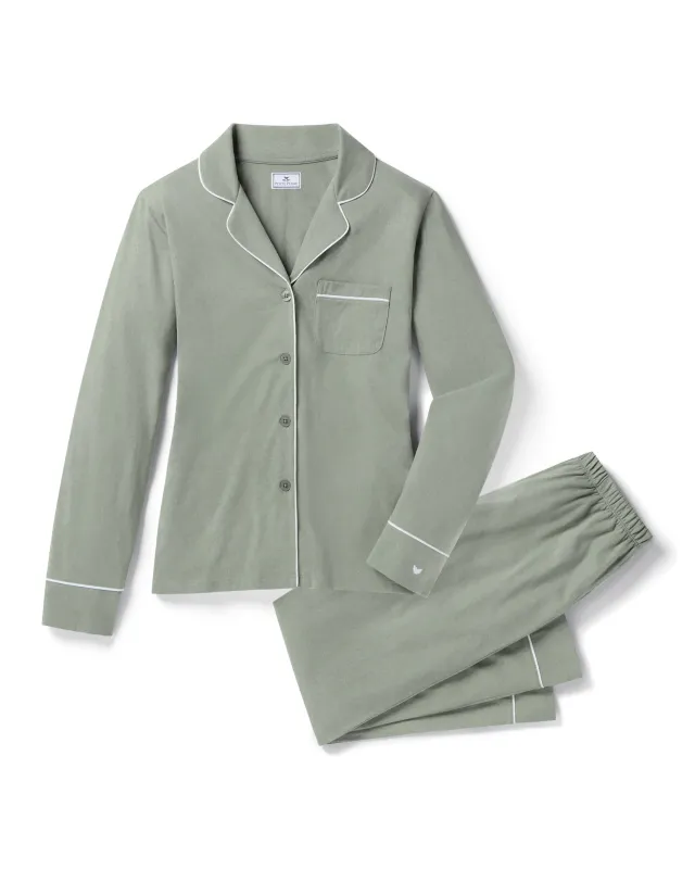 Women's Pima Pajama Set in Sage sold by Petite Plume