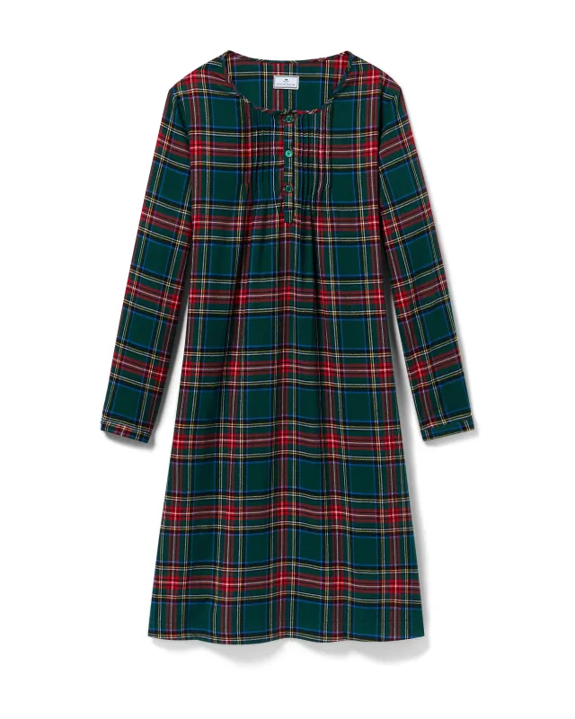 Women's Brushed Twill Beatrice Nightgown in Kensington Tartan sold by Petite Plume