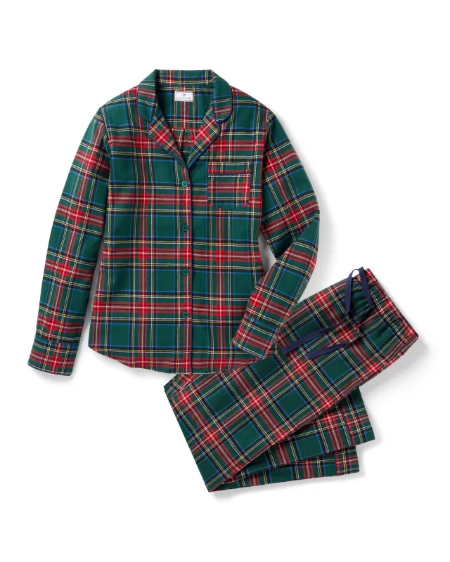 Women's Brushed Twill Pajama Set in Kensington Tartan sold by Petite Plume