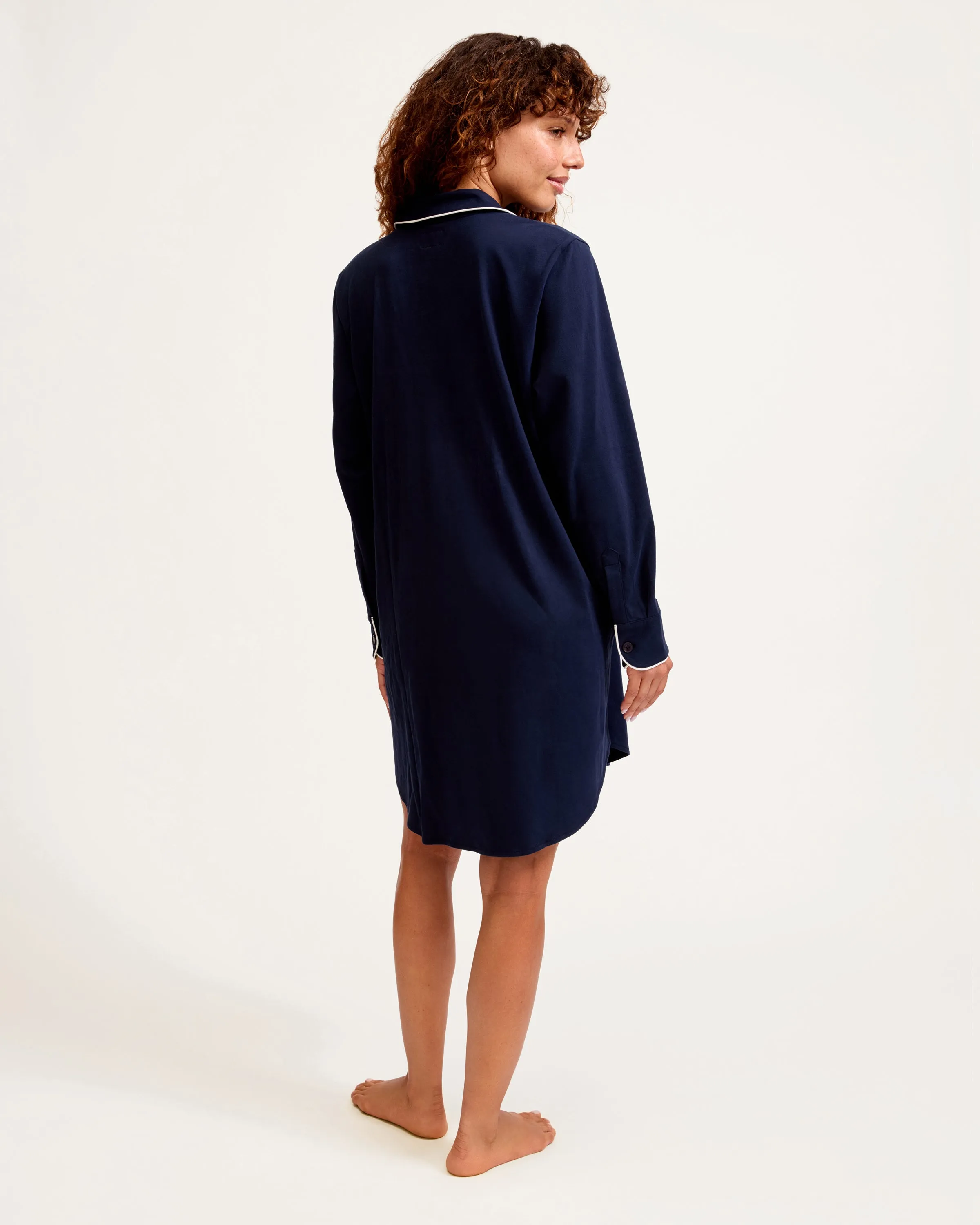 Women's Pima Maternity Nightshirt in Navy sold by Petite Plume product image thumbnail 5