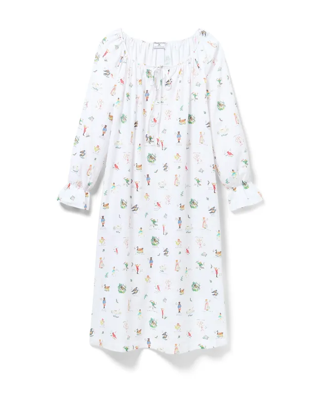 Women's Twill Delphine Nightgown in 12 Days of Christmas sold by Petite Plume