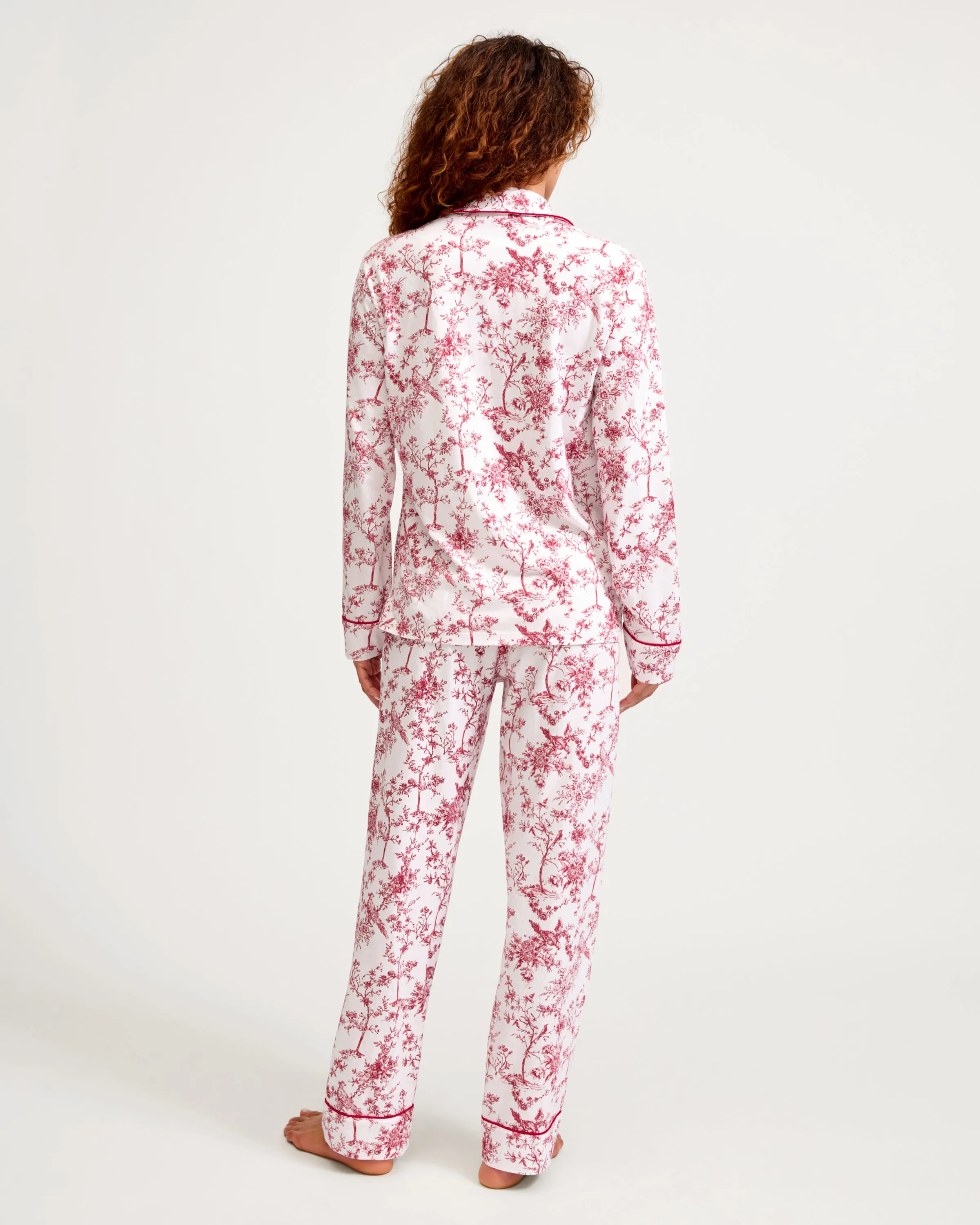 Women's Pima Pajama Set in Red Timeless Toile sold by Petite Plume product image thumbnail 5
