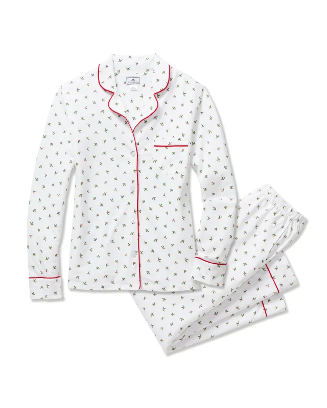 Women's Pima Pajama Set in Mistletoe Moments sold by Petite Plume