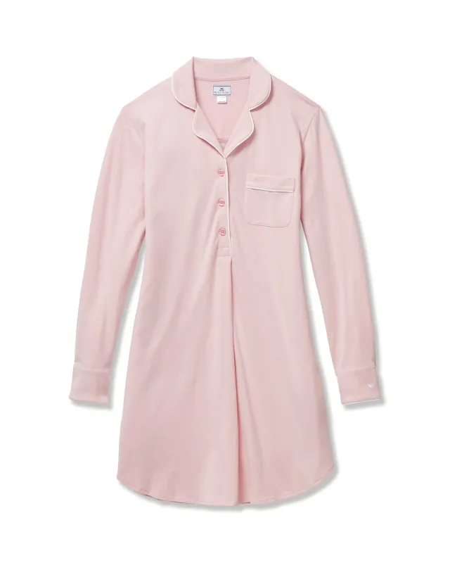 Women's Pima Maternity Nightshirt in Pink sold by Petite Plume