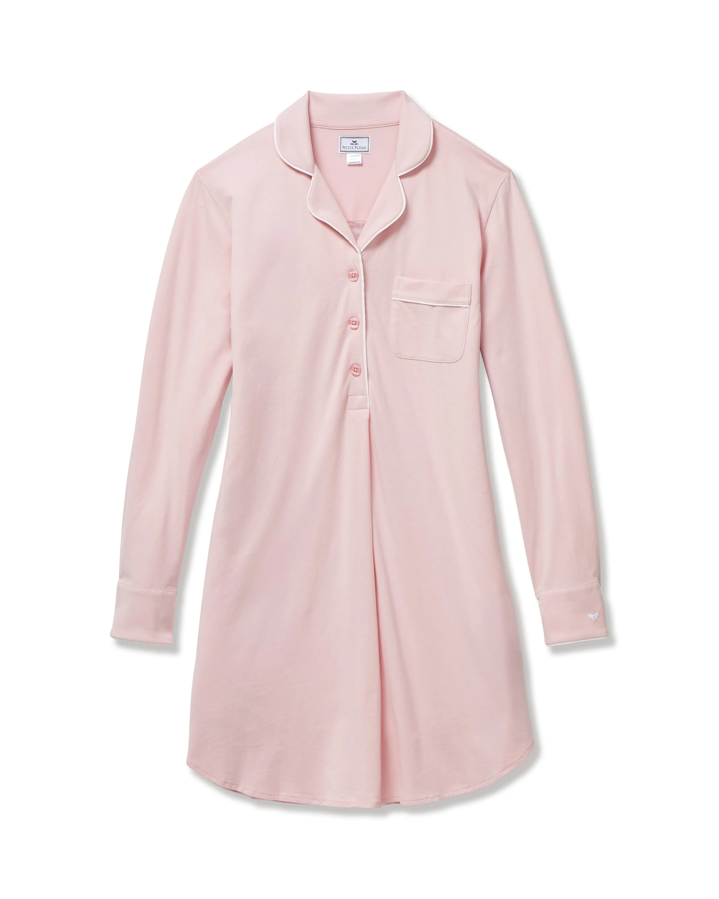 Women's Pima Maternity Nightshirt in Pink sold by Petite Plume
