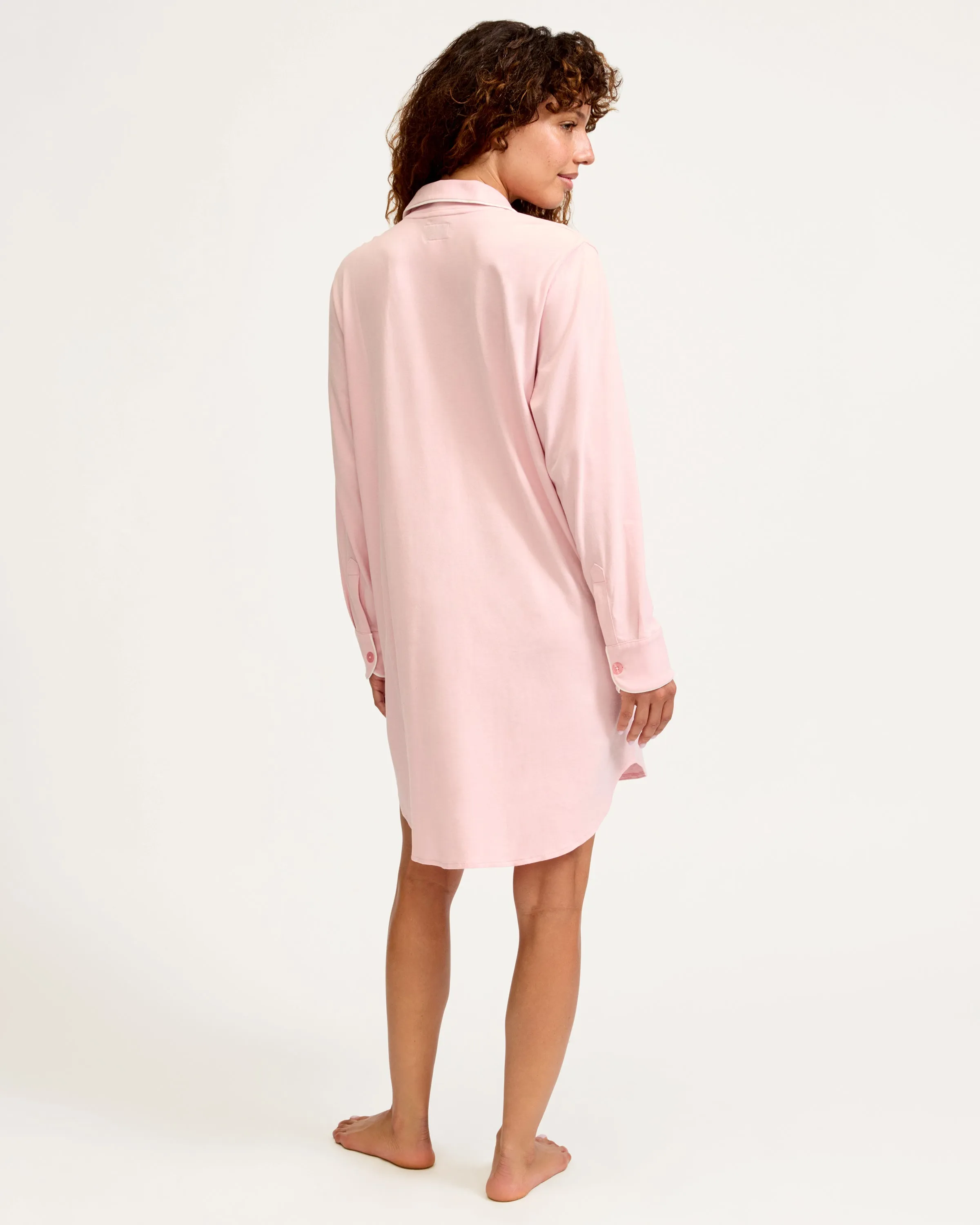 Women's Pima Maternity Nightshirt in Pink sold by Petite Plume product image thumbnail 5