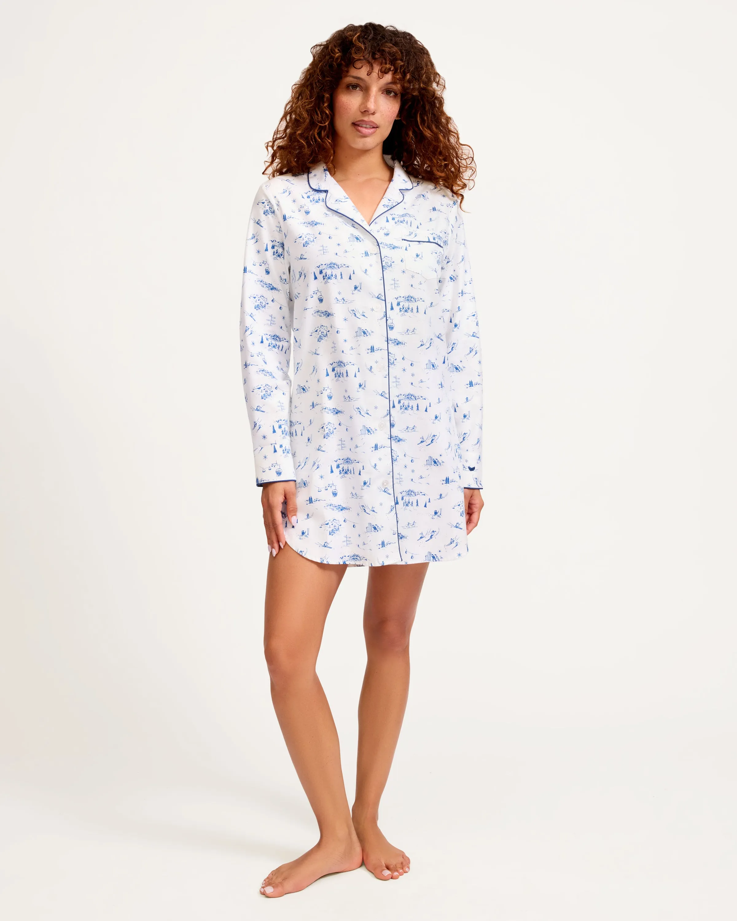 Women's Twill Nightshirt in Chalet Toile sold by Petite Plume product image thumbnail 2