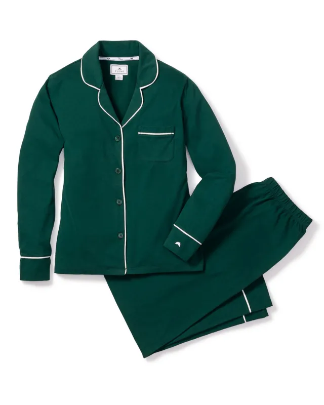 Women's Pima Pajama Set in Evergreen sold by Petite Plume
