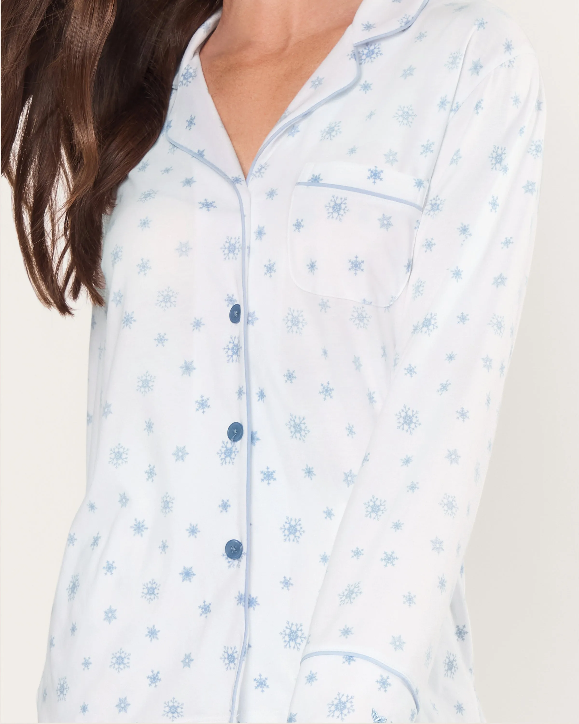 Women's Pima Pajama Set in Periwinkle Wonderland sold by Petite Plume product image thumbnail 3