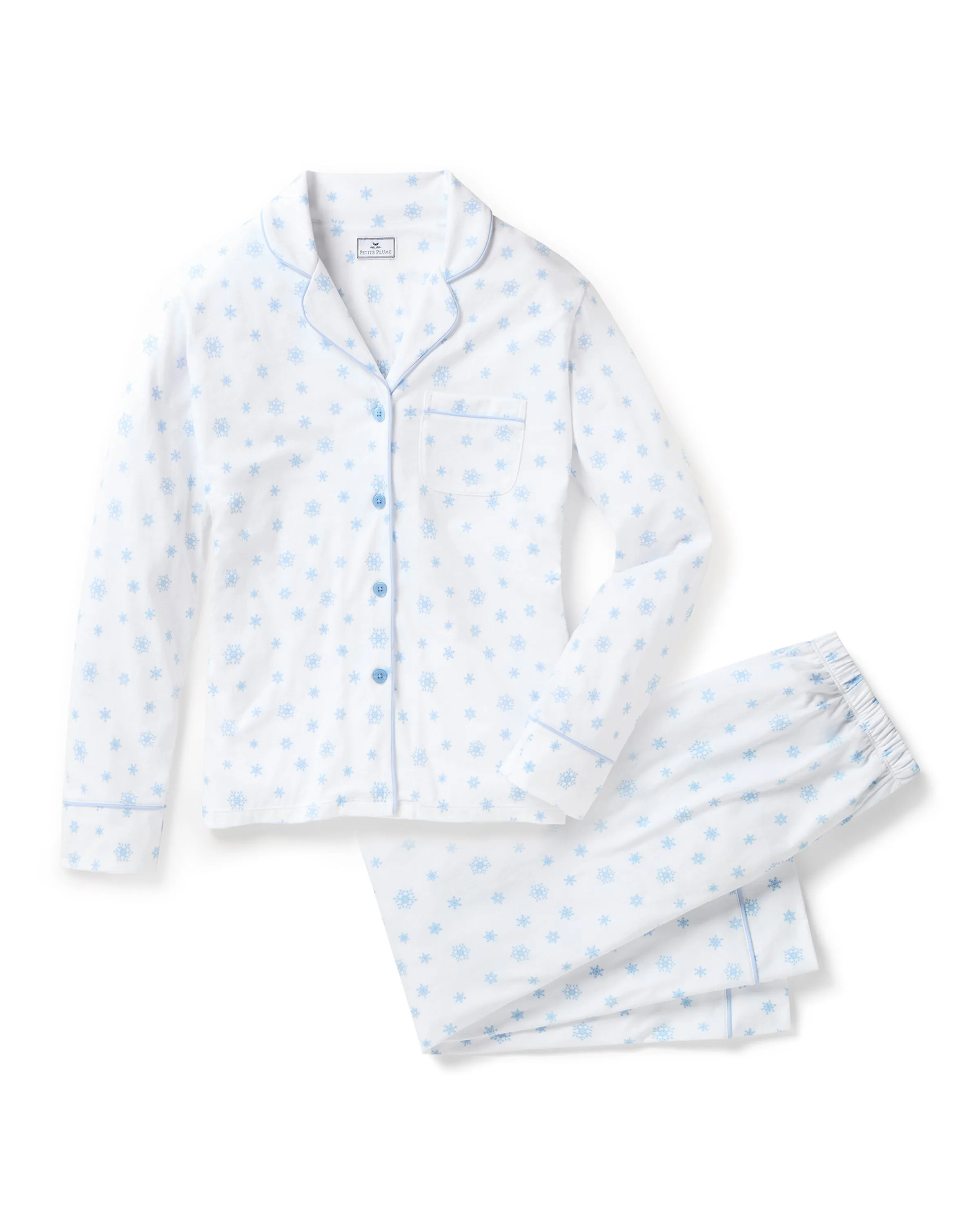 Women's Pima Pajama Set in Periwinkle Wonderland sold by Petite Plume