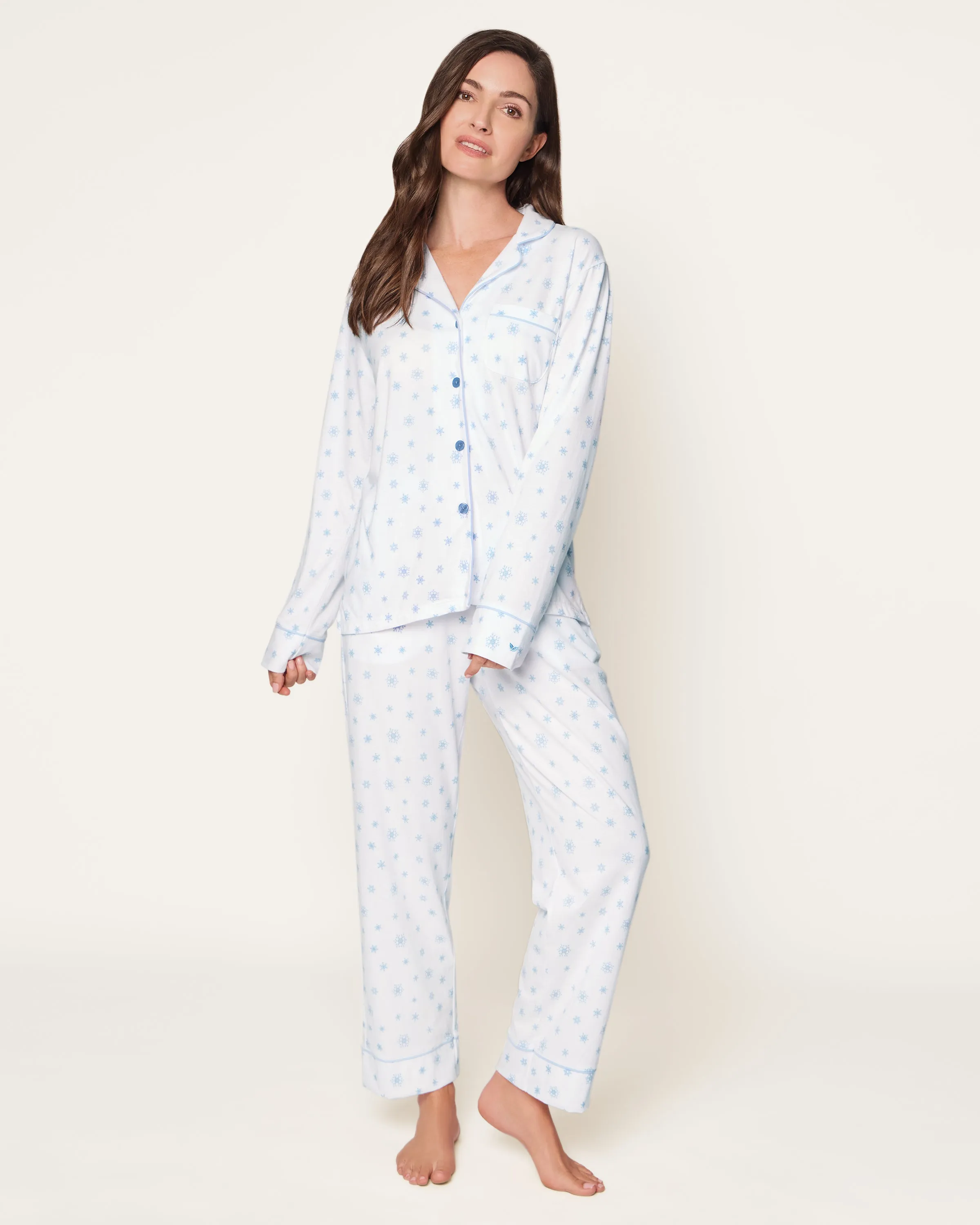 Women's Pima Pajama Set in Periwinkle Wonderland sold by Petite Plume product image thumbnail 2