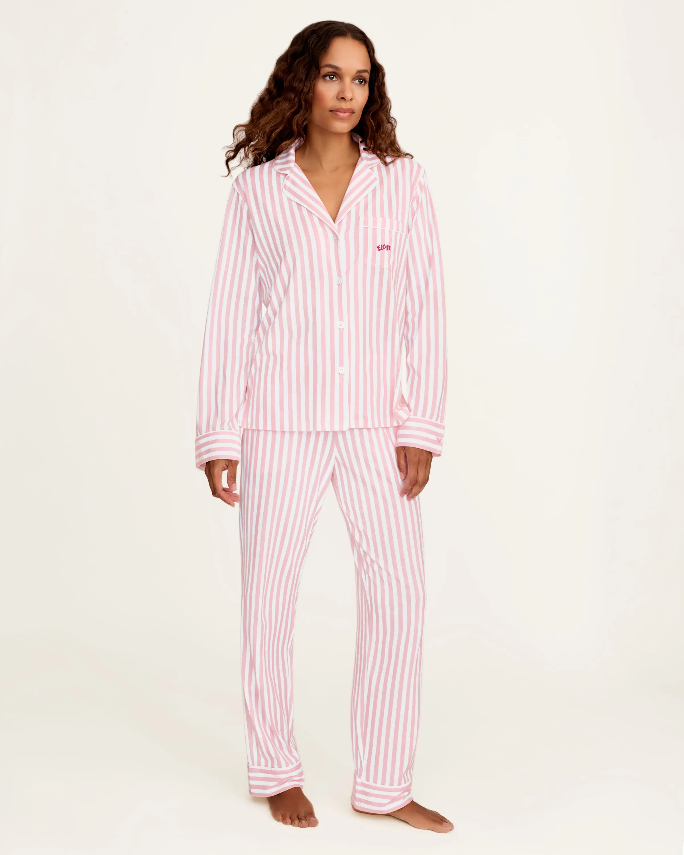 Petite Plume x Eloise Women's Pima Pajama Set in Eloise Classic Stripe sold by Petite Plume product image thumbnail 3