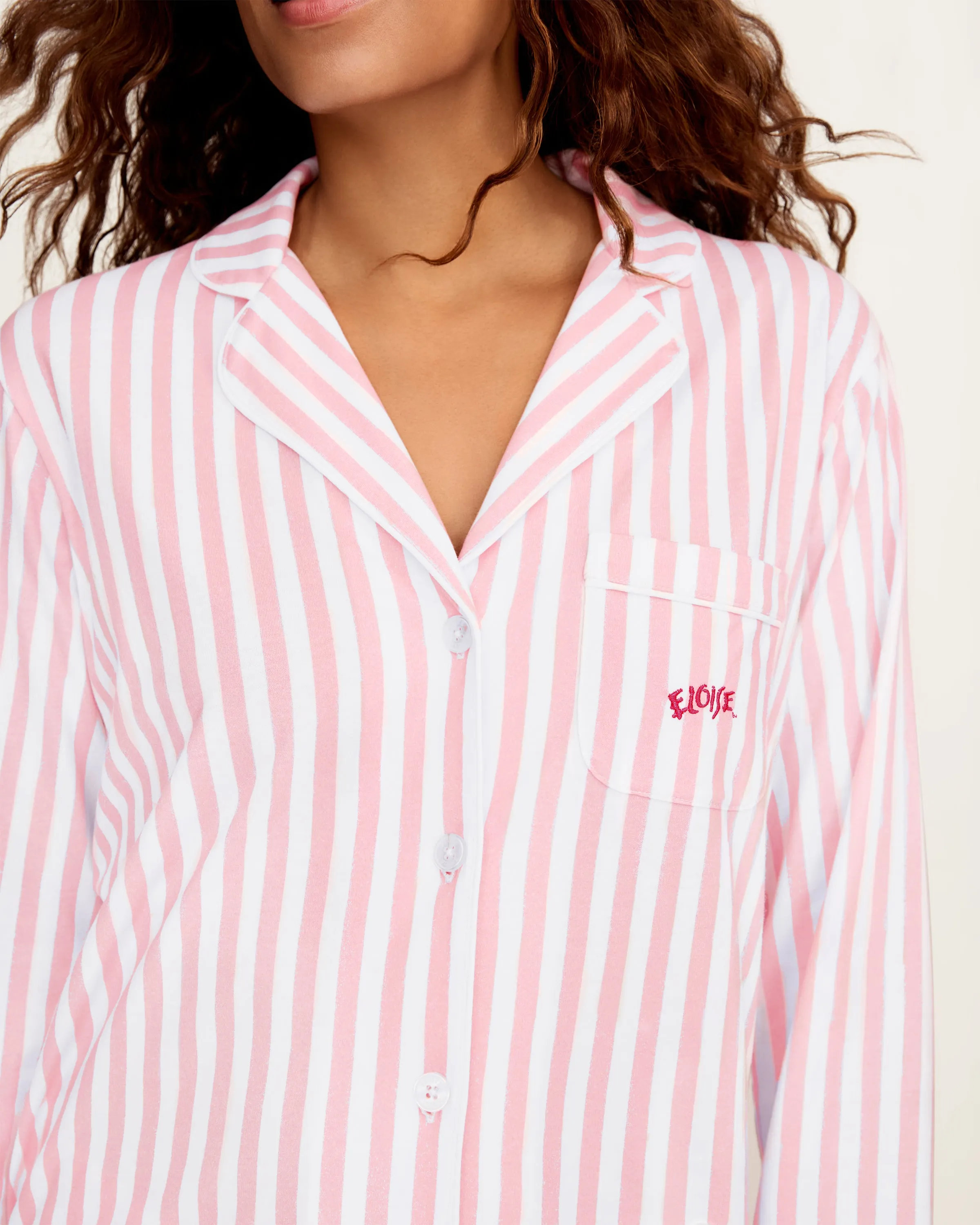 Petite Plume x Eloise Women's Pima Pajama Set in Eloise Classic Stripe sold by Petite Plume product image thumbnail 2