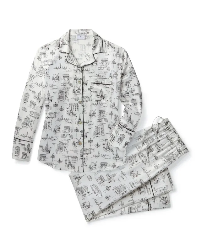 Women's Silk Pajama Set in Parisian Toile sold by Petite Plume