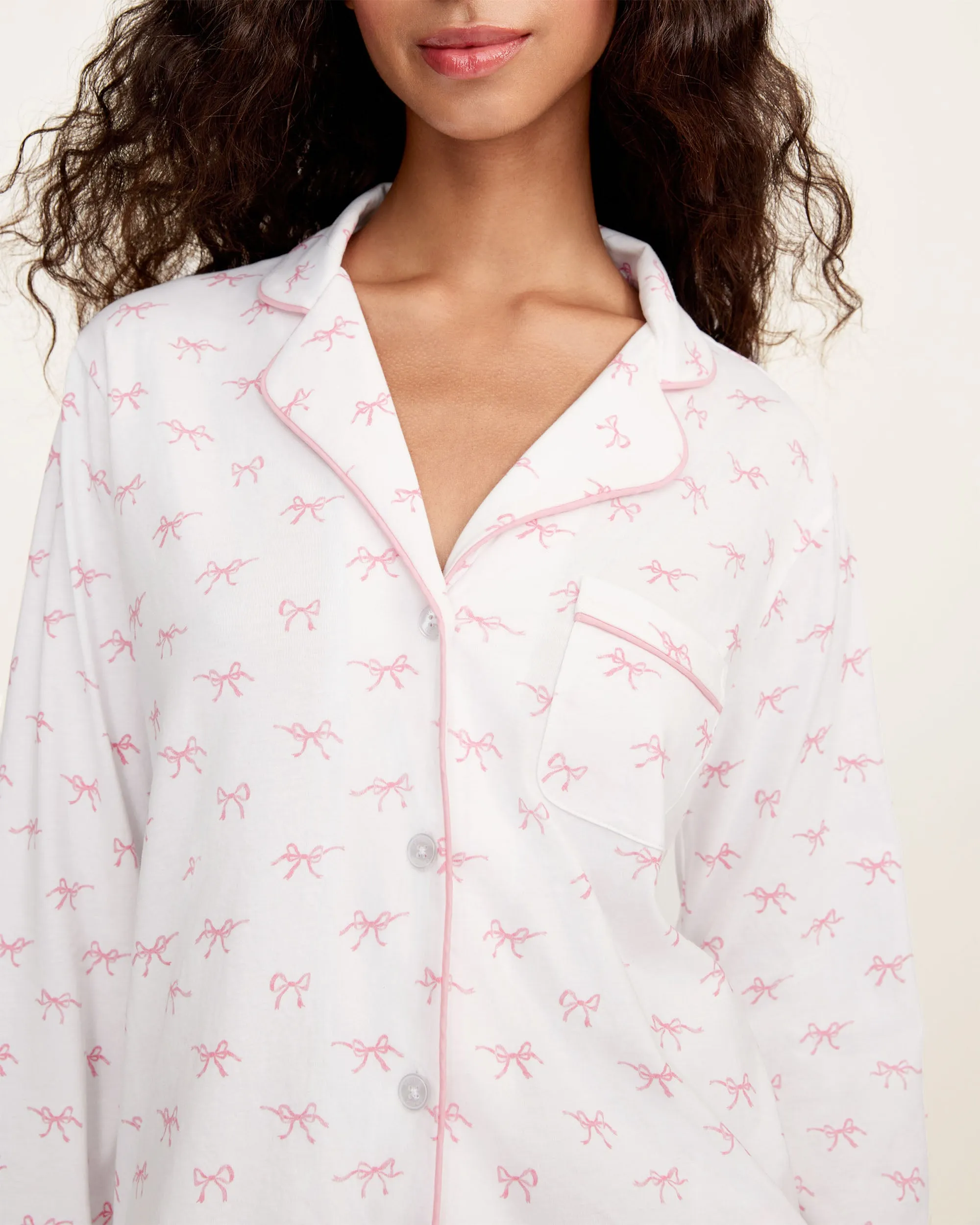 Women's Pima Pajama Set in Blushing Bows sold by Petite Plume product image thumbnail 3