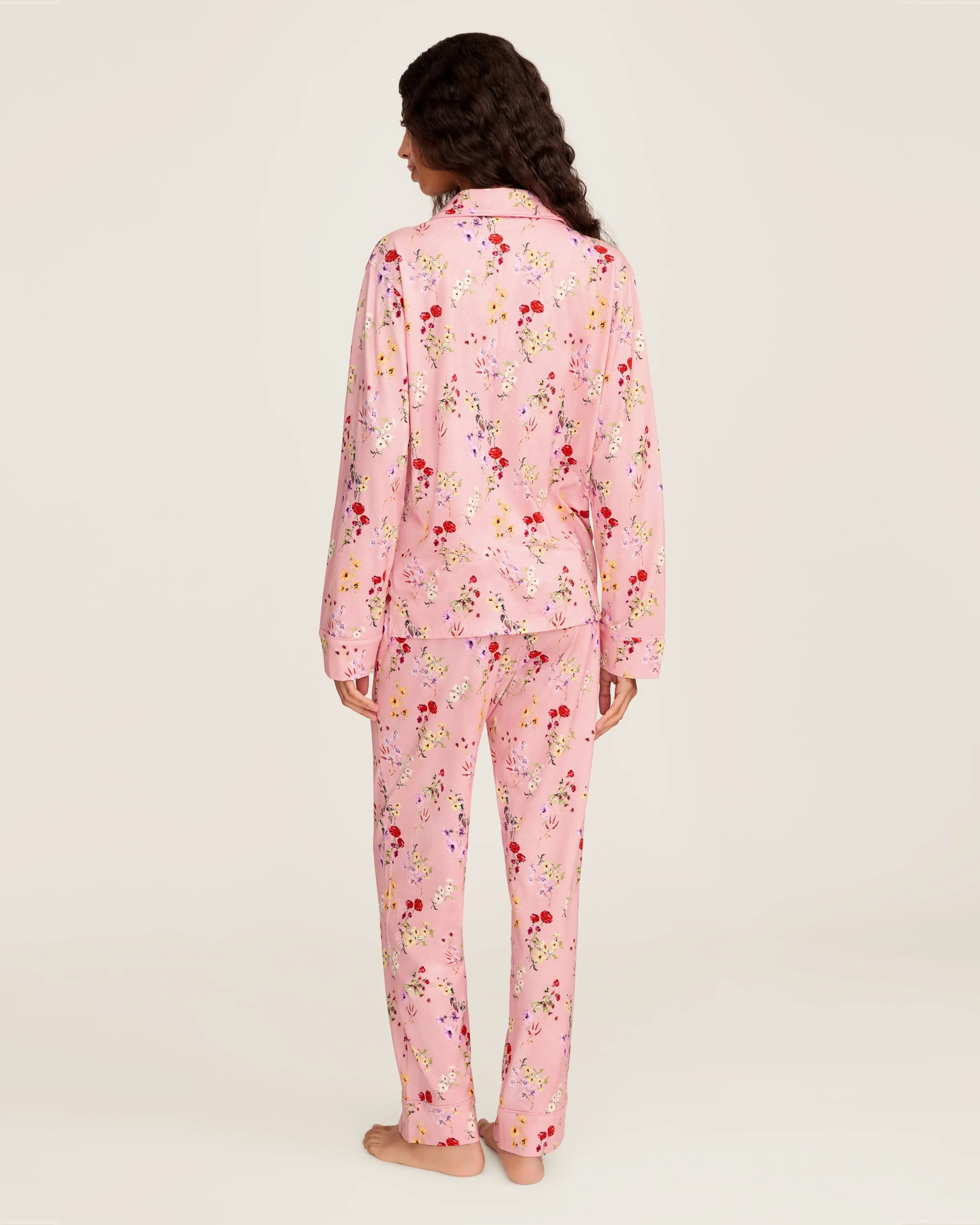 Women's Pima Pajama Set in Brilliant Botanical Blush sold by Petite Plume product image thumbnail 5