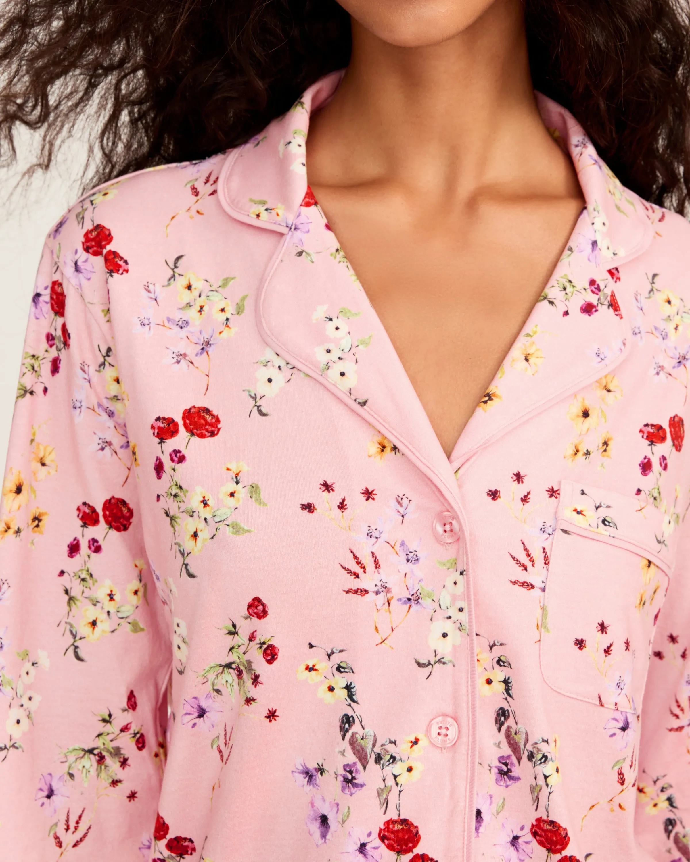 Women's Pima Pajama Set in Brilliant Botanical Blush sold by Petite Plume product image thumbnail 3
