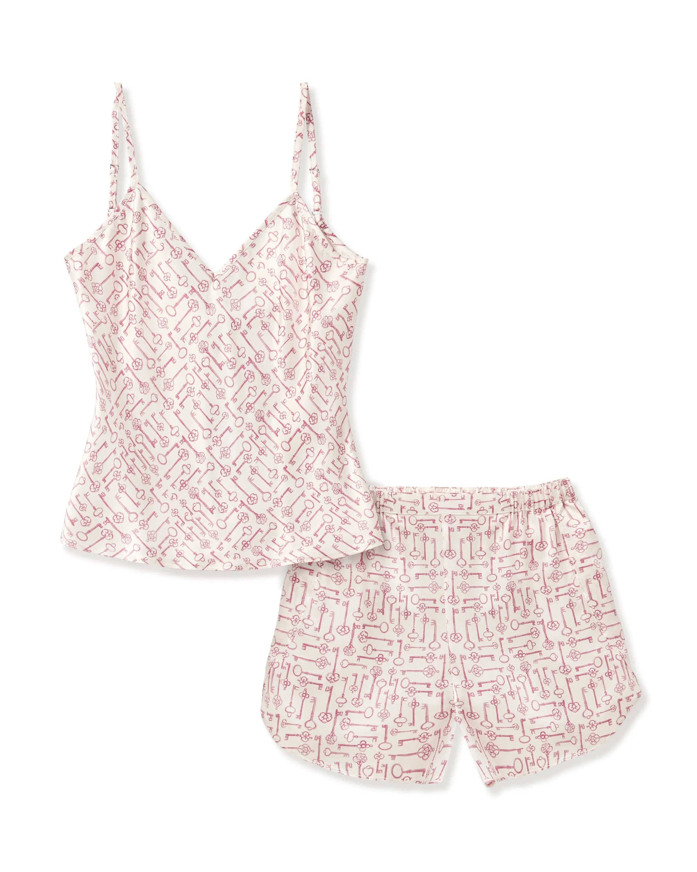 Women's Silk Cami Short Set in Key to My Heart sold by Petite Plume