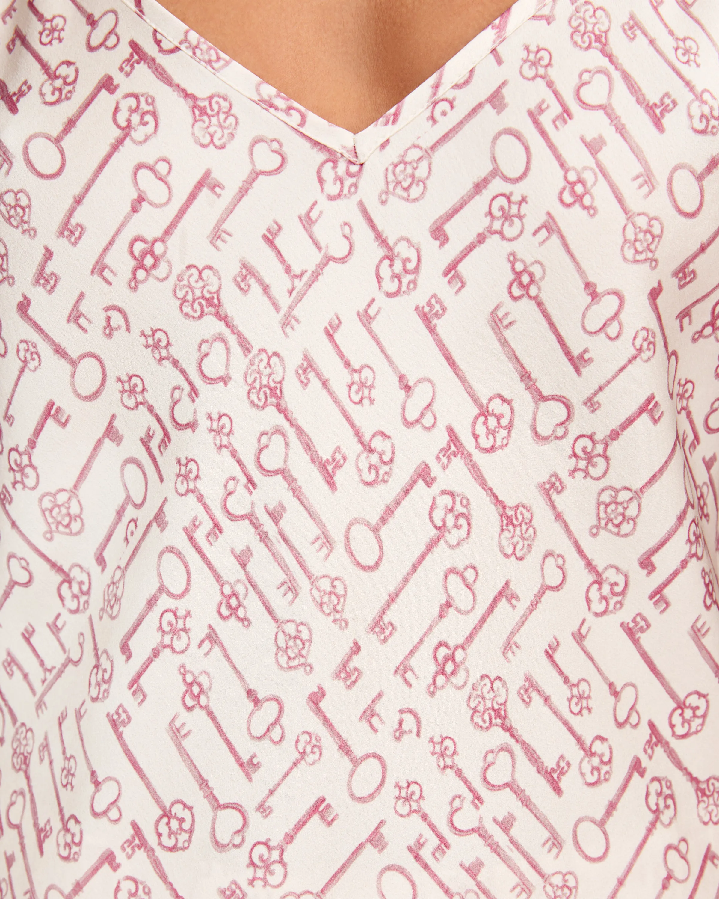 Women's Silk Cami Short Set in Key to My Heart sold by Petite Plume product image thumbnail 3