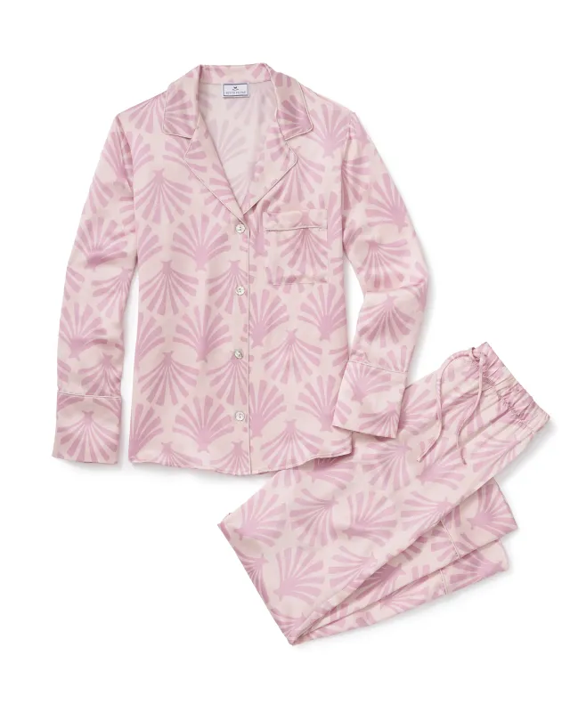 Women's Silk Pajama Set in Blush Tide made by Petite Plume