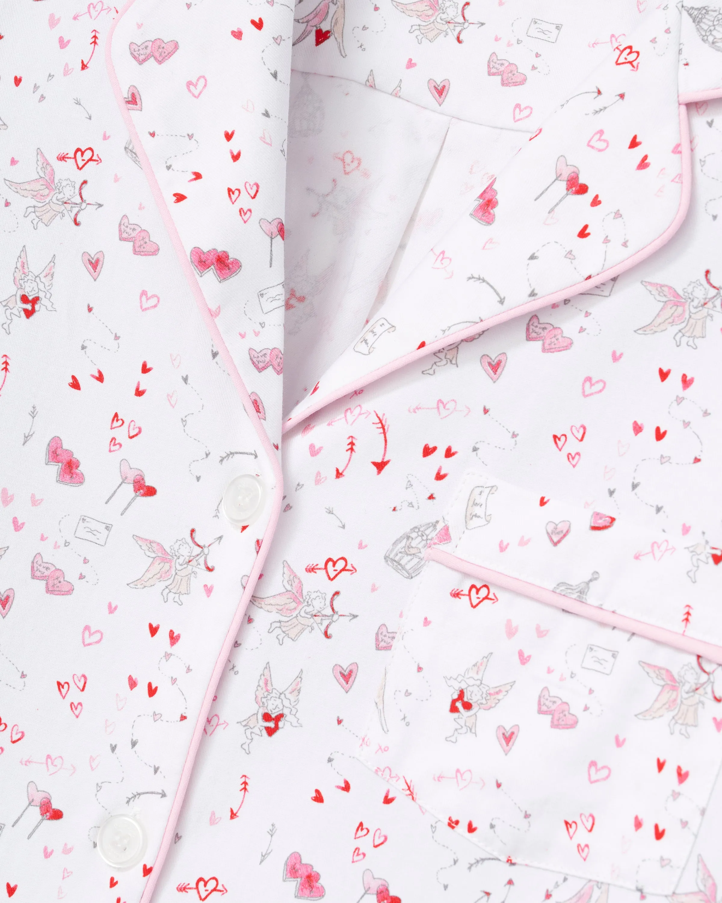 Women's Twill Pajama Set in Love Song sold by Petite Plume product image thumbnail 2