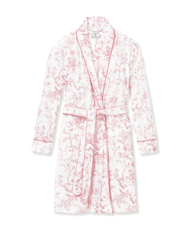 Women's Pima Robe in Pink Timeless Toile made by Petite Plume