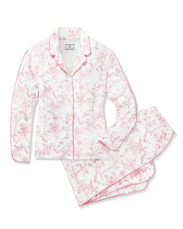 The Margaux Pima Pajama Set in Pink Timeless Toile sold by Petite Plume