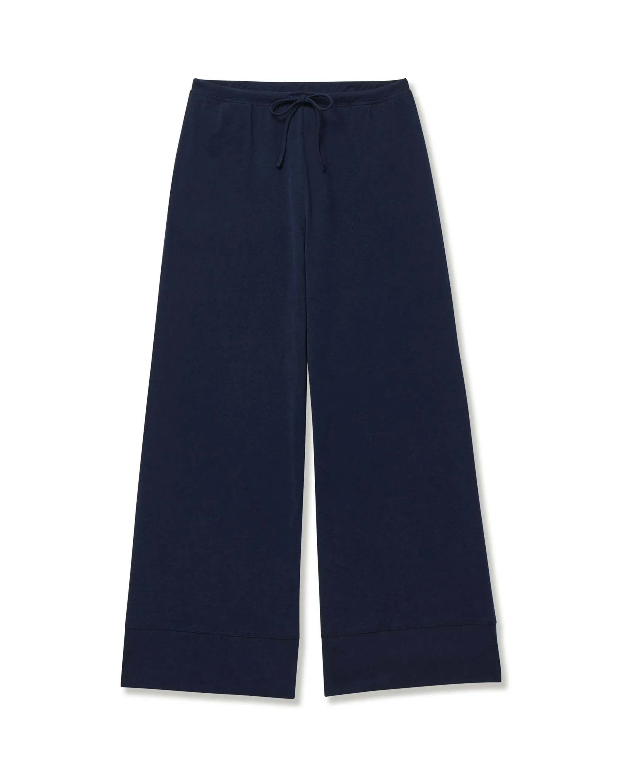 Women's Pima Wide-Leg Lounge Pant in Navy sold by Petite Plume product image thumbnail 5
