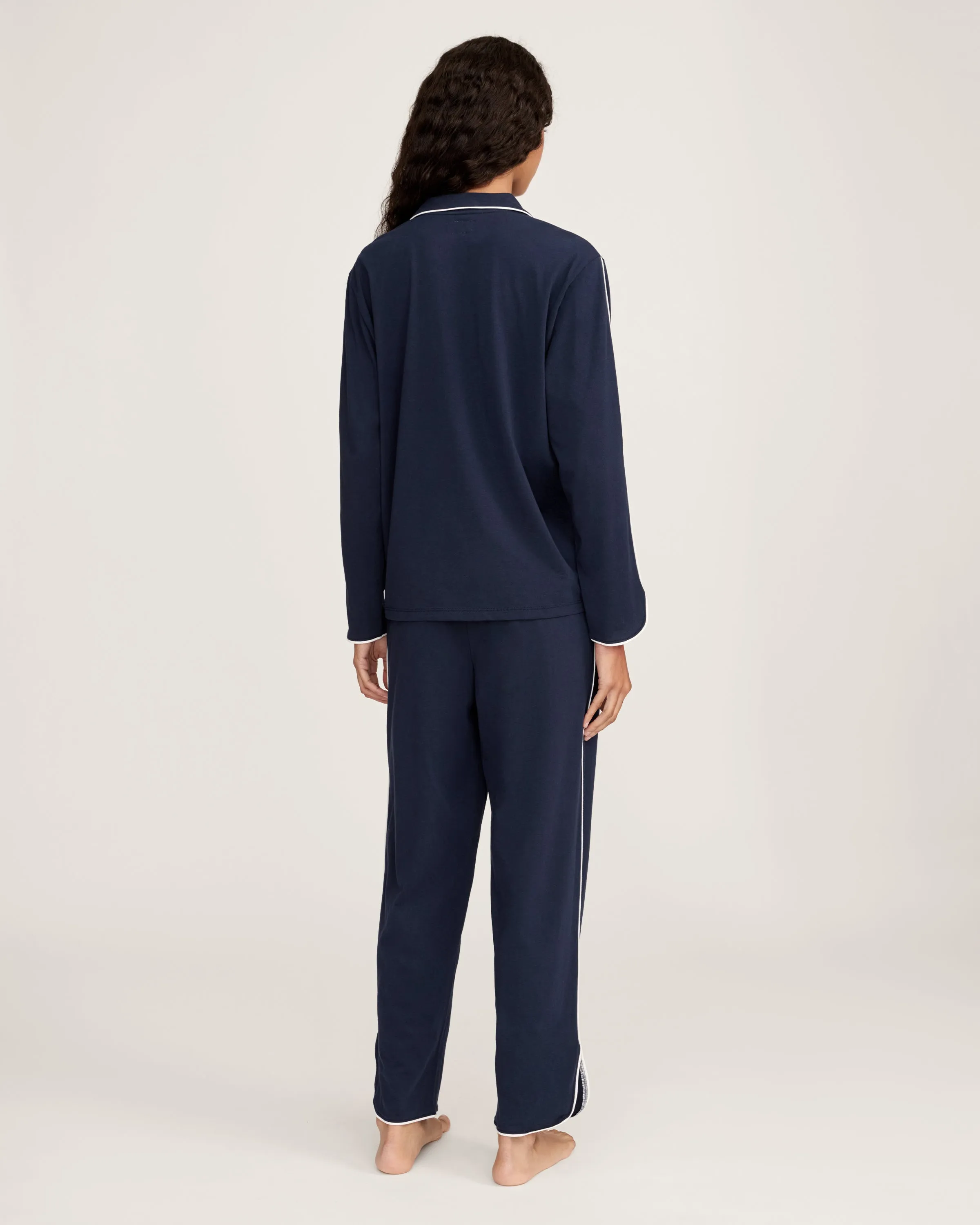 The Margaux Pima Pajama Set in Navy sold by Petite Plume product image thumbnail 5