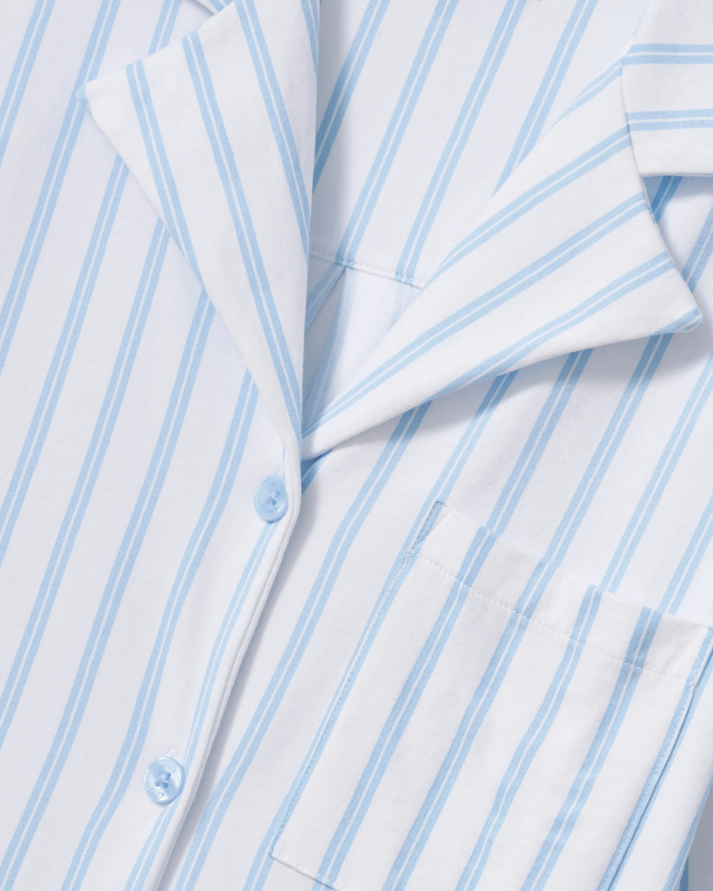 The Olivia Pima Short Set in Periwinkle Stripe sold by Petite Plume product image thumbnail 2