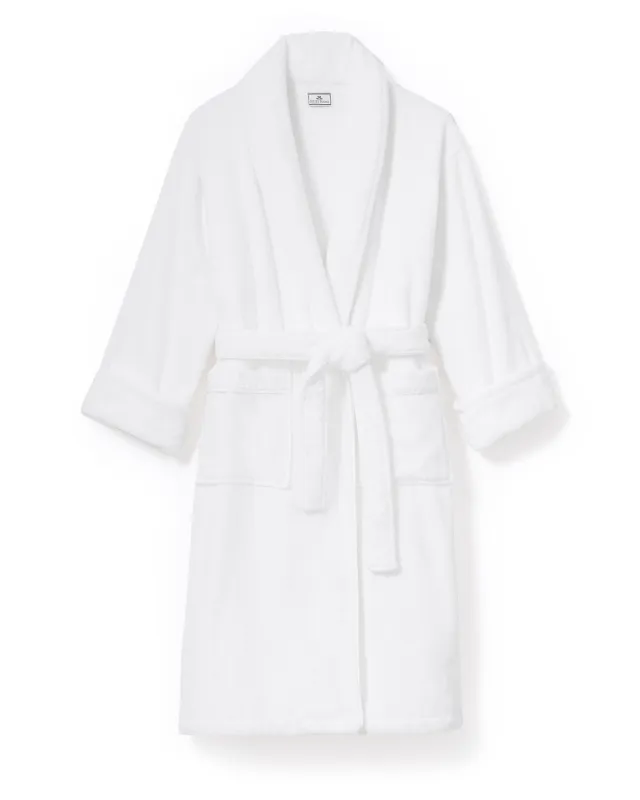 Unisex Luxe Terry Robe in White sold by Petite Plume